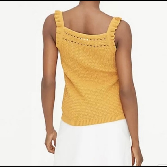 J CREW Ruffle Trim Sweater Tank | Gold | Mustard - Picture 6 of 12